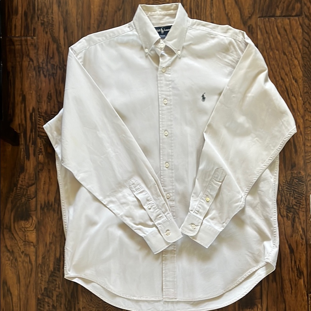 Men's Cream Polo by Ralph Lauren Shirt Blake 100% Cotton